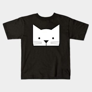 Peek-a-Boo Cat, Black and White Kids T-Shirt